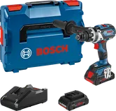Bosch GSR 18V-110 C akku-boremaskinesæt med kuffert og batterier.